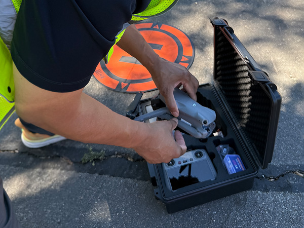 Preparing drone flight and equipment setup